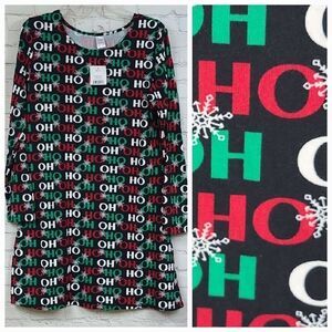 NWT Black HOHOHO Christmas Swing Tunic Dress Super Soft Holiday Juniors XL Santa